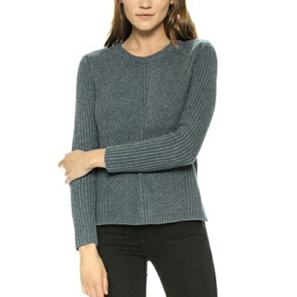 Madewell Gray Hexcomb Texture Sweater